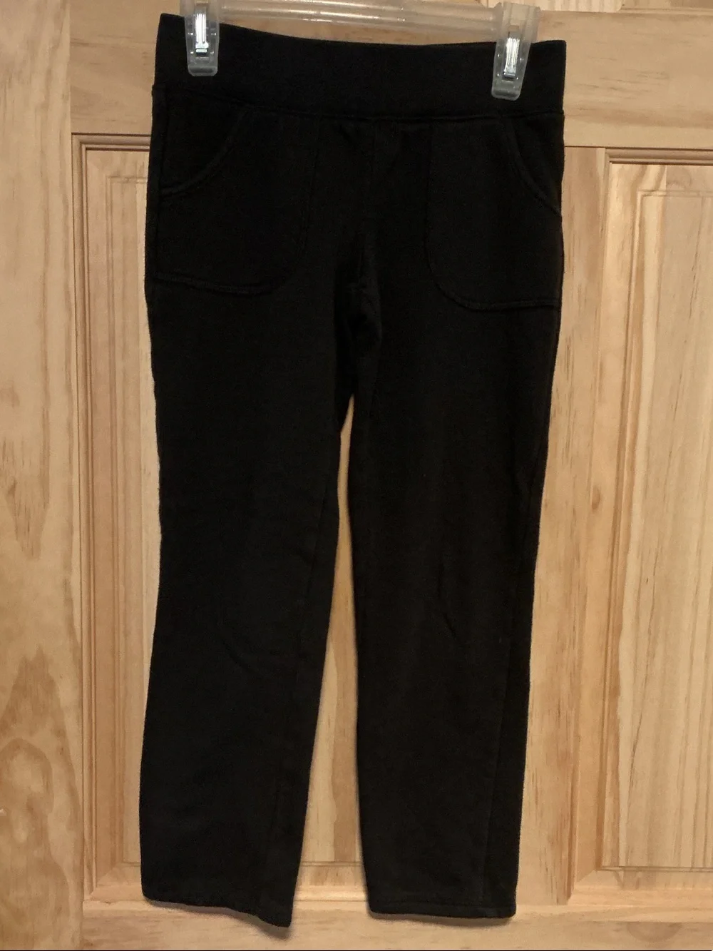 Athletic Works Black Kids Stretch Leggings with Front Pockets